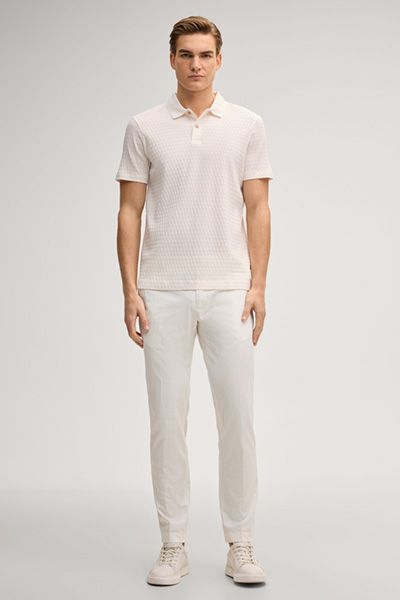 JOOP! Herren Poloshirt Jorge Offwhite Strukturierte Baumwollmischung