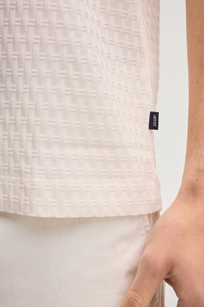 JOOP! Herren Poloshirt Jorge Offwhite Strukturierte Baumwollmischung