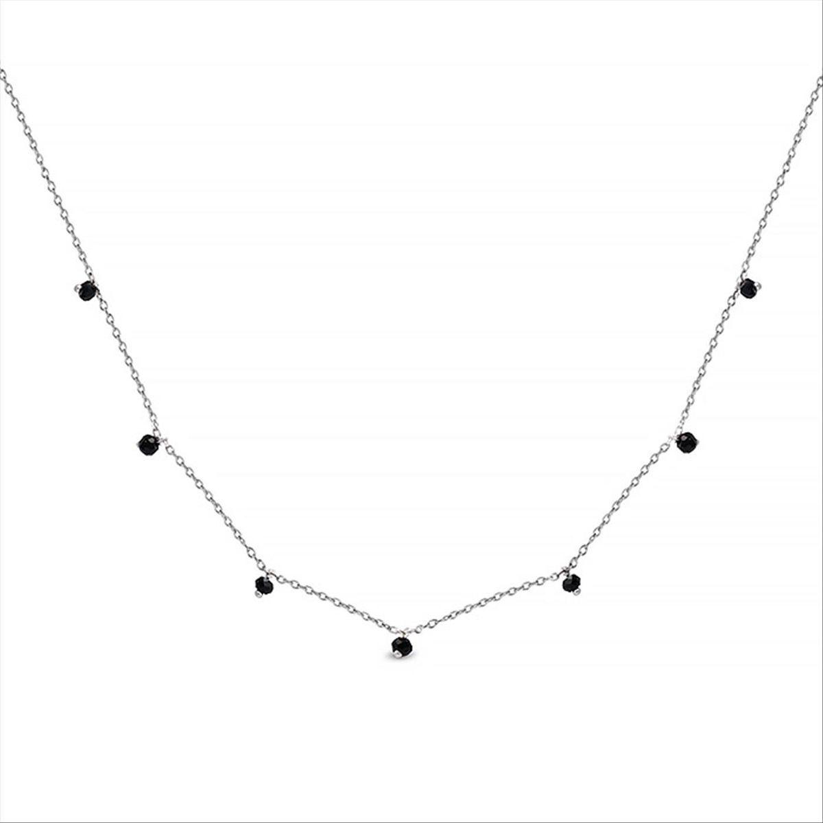 Zarte Onyx-Halskette aus Sterlingsilber