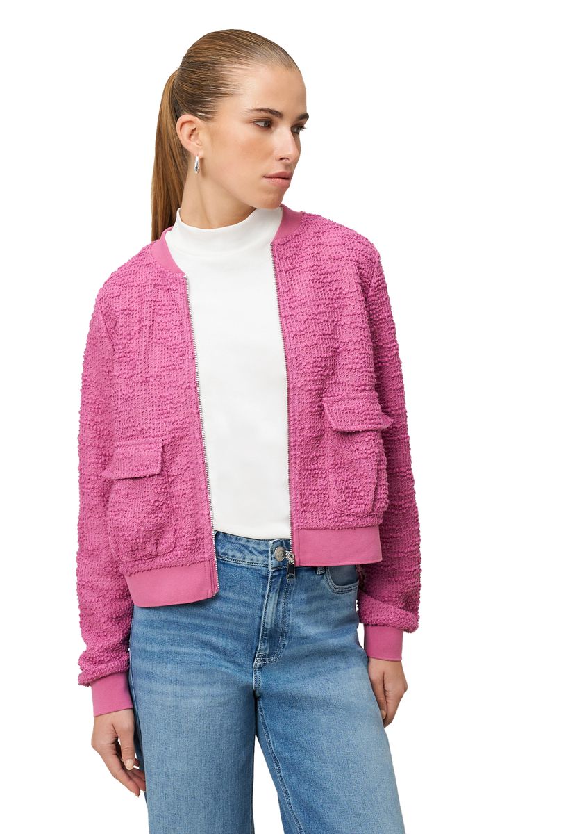 Strukturierte Bouclé Bomberjacke
