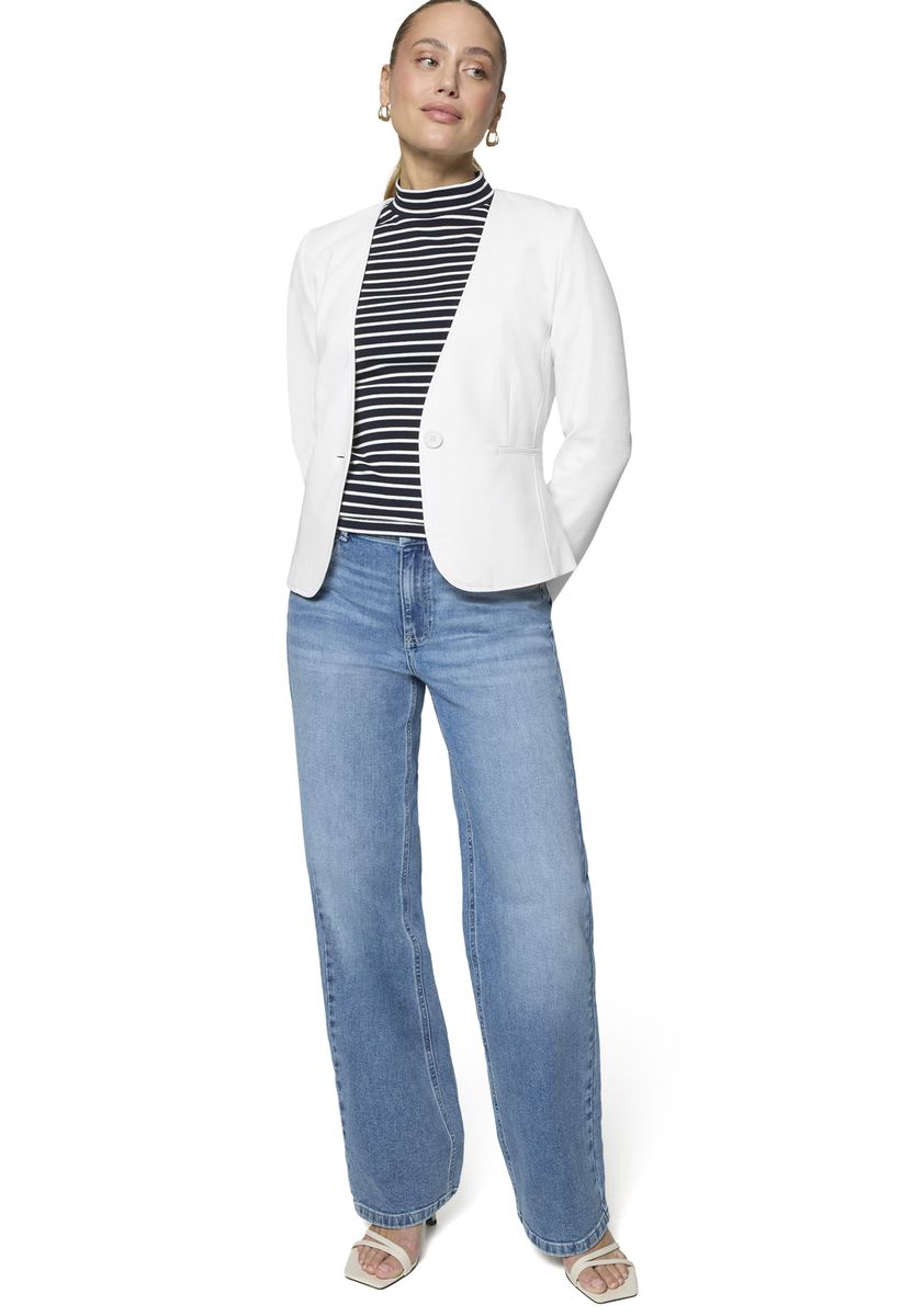 Kragenloser Figurbetonter Einknopf-Blazer