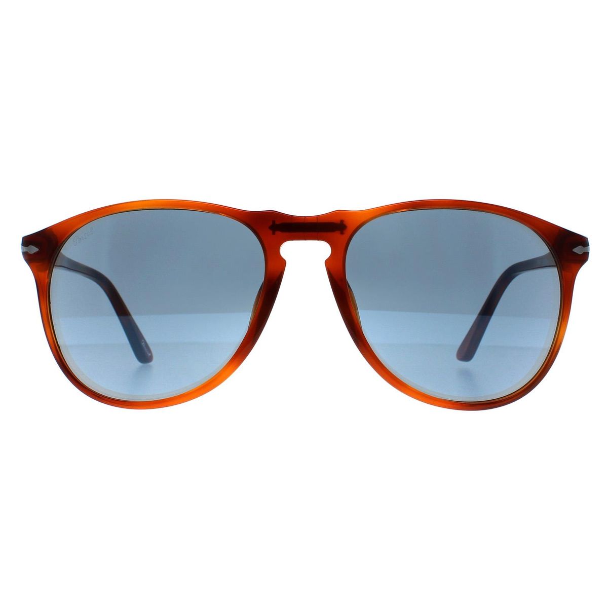 Runde Schildpatt-Sonnenbrille mit blauen Gläsern