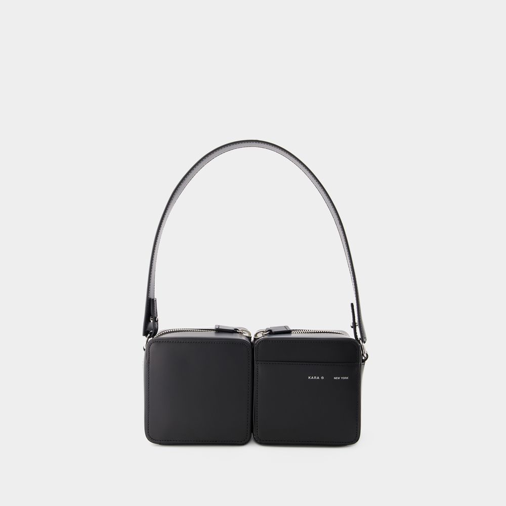 Strukturierte Schultertasche aus Leder