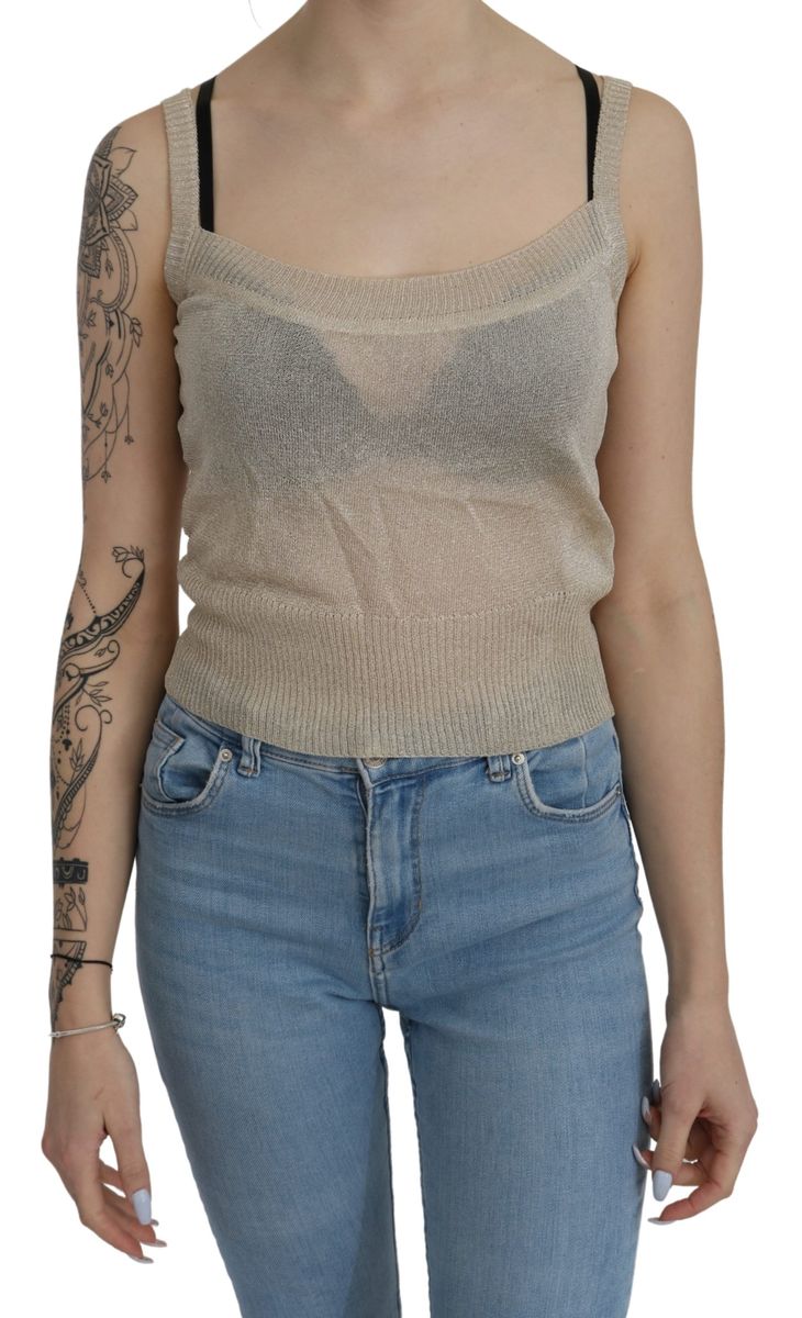 BYBLOS Beiges Ärmelloses Transparentes Tanktop