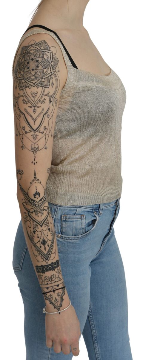 Transparentes Schimmer-Strick-Tanktop