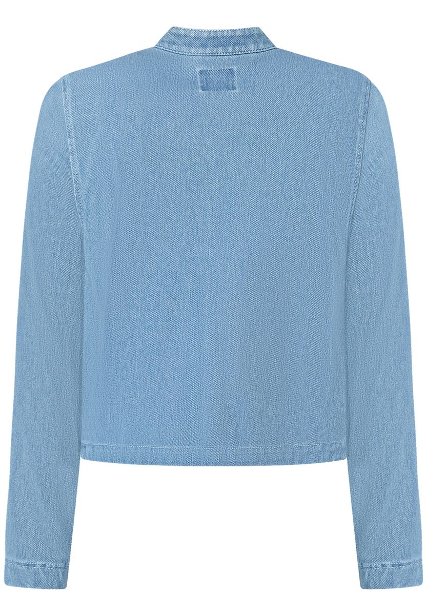 Hellblaue Jeansjacke mit Reißverschluss
