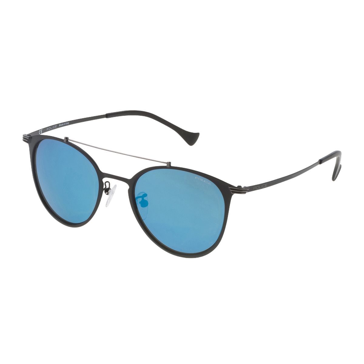 Runde Sonnenbrille aus Metall mit Brauensteg