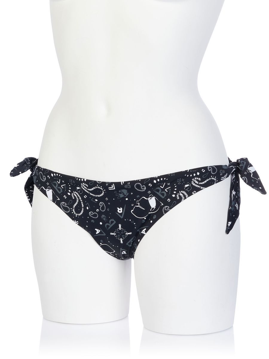 Bikinihose mit Bandana-Print und Bindebändern