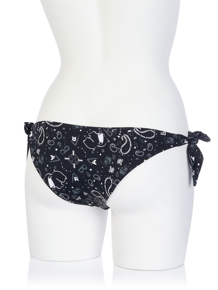 Bikini-Hose mit grafischem Logo-Print