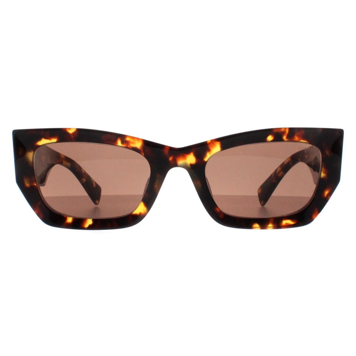 Rechteckige Havana Acetat Sonnenbrille