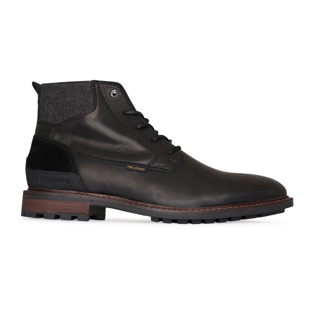 Herren Leder und Textil Stiefelette