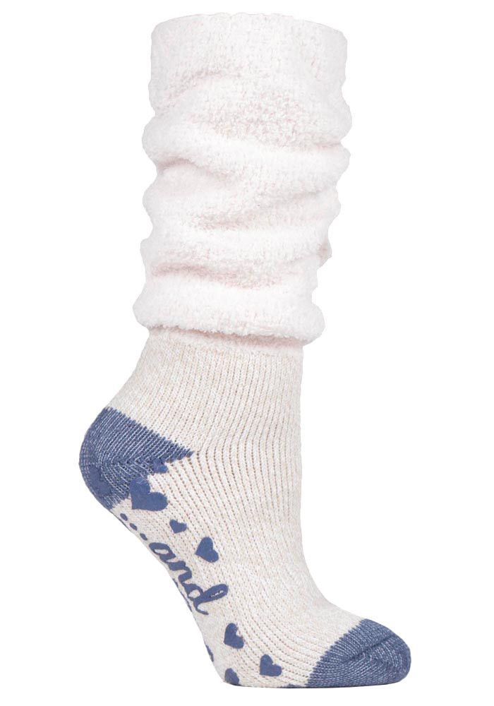 Heat Holders Damen-Thermo-Bettsocken mit Greifern, weich, flauschig, Slouch-Oberteil, rutschfest, Mauve (Slouch)