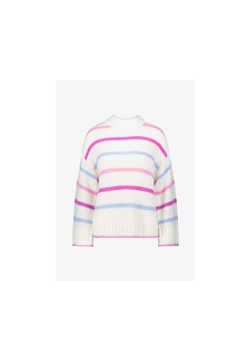 zero Grobstrickpullover mit Streifen, weiß, S