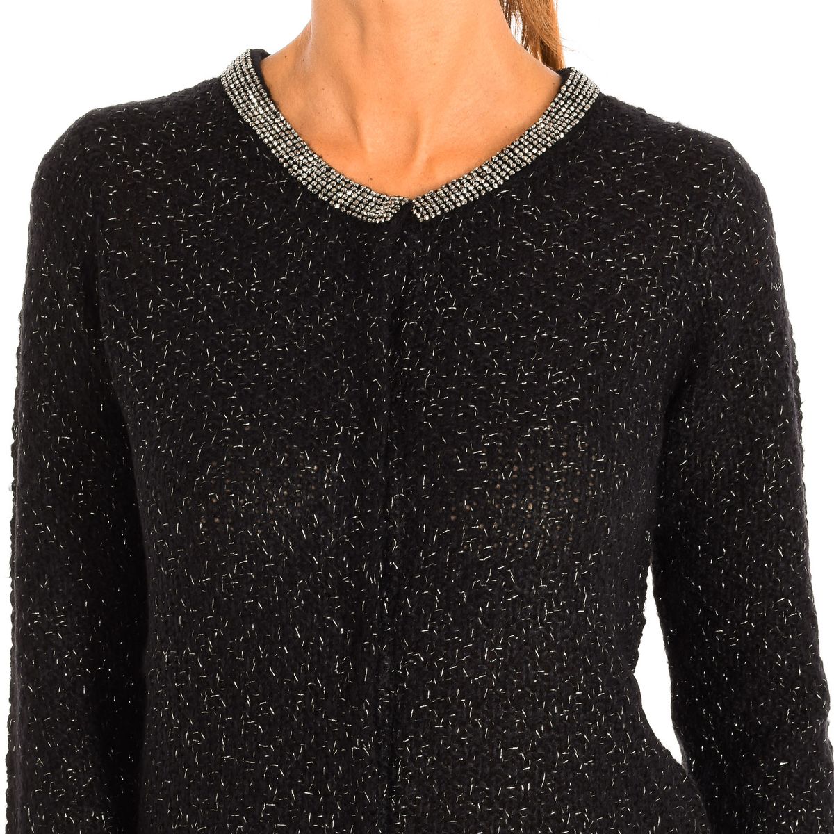 Strickcardigan mit verziertem Kragen