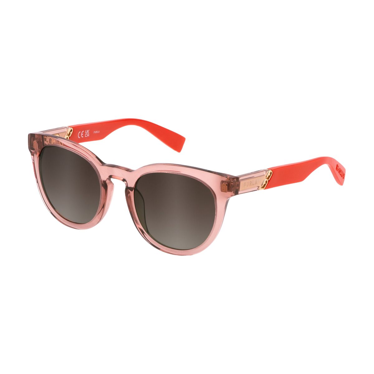 Runde Sonnenbrille mit zweifarbigen Bügeln
