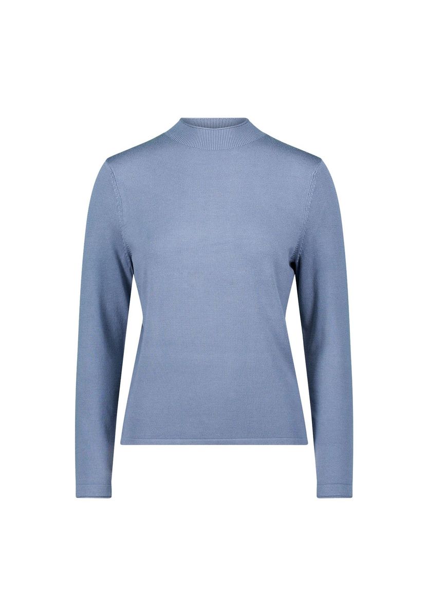 zero Feinstrickpullover mit hohem Kragen, blau, 34