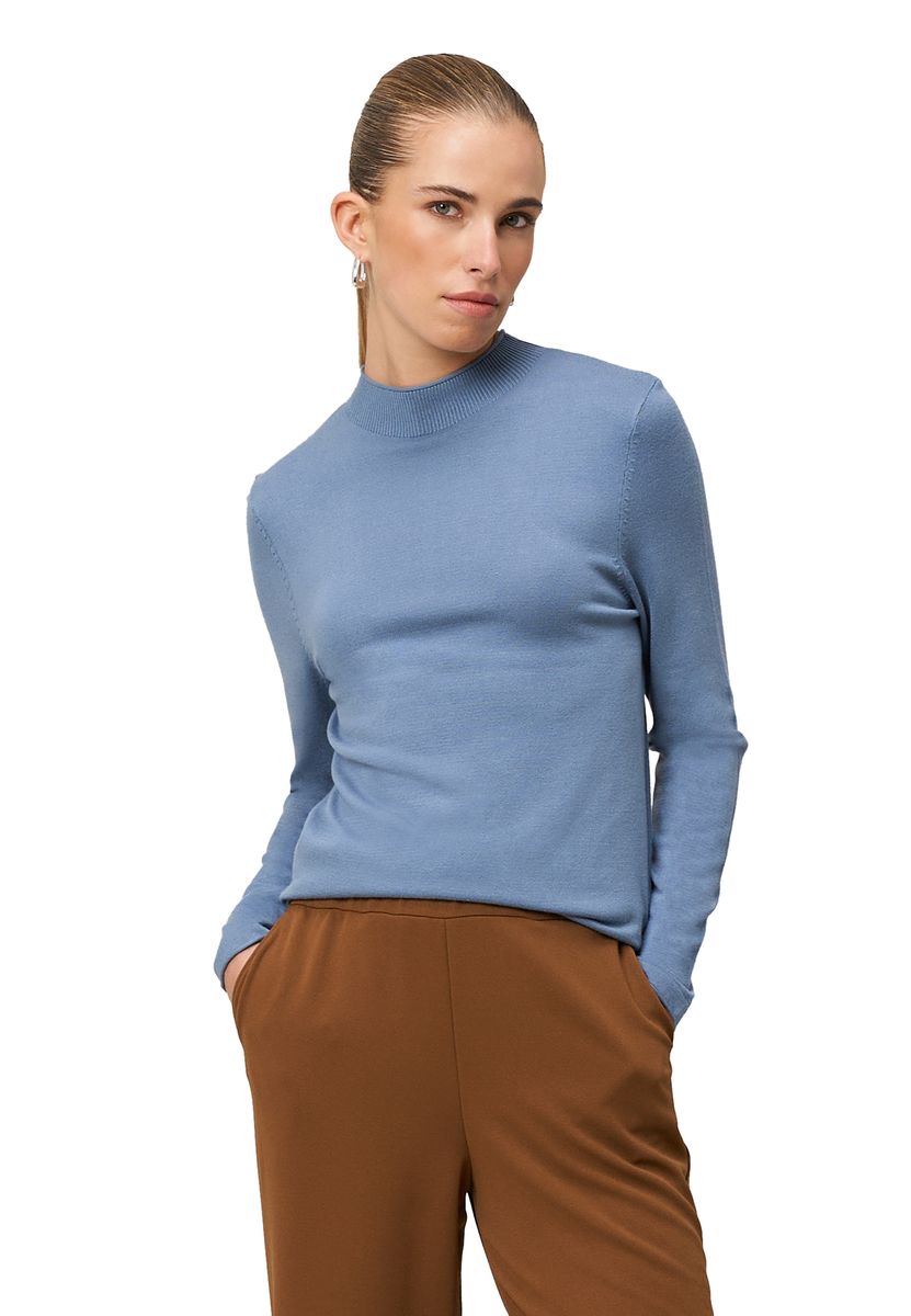 zero Feinstrickpullover mit hohem Kragen, blau, 34