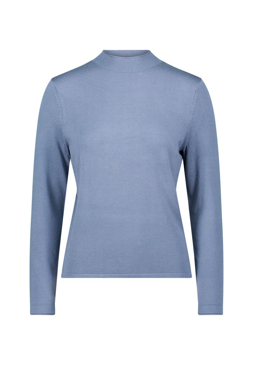 zero Feinstrickpullover mit hohem Kragen, blau, 34