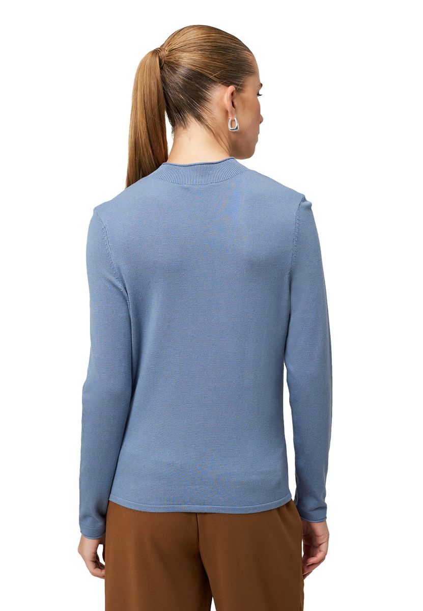 zero Feinstrickpullover mit hohem Kragen, blau, 34