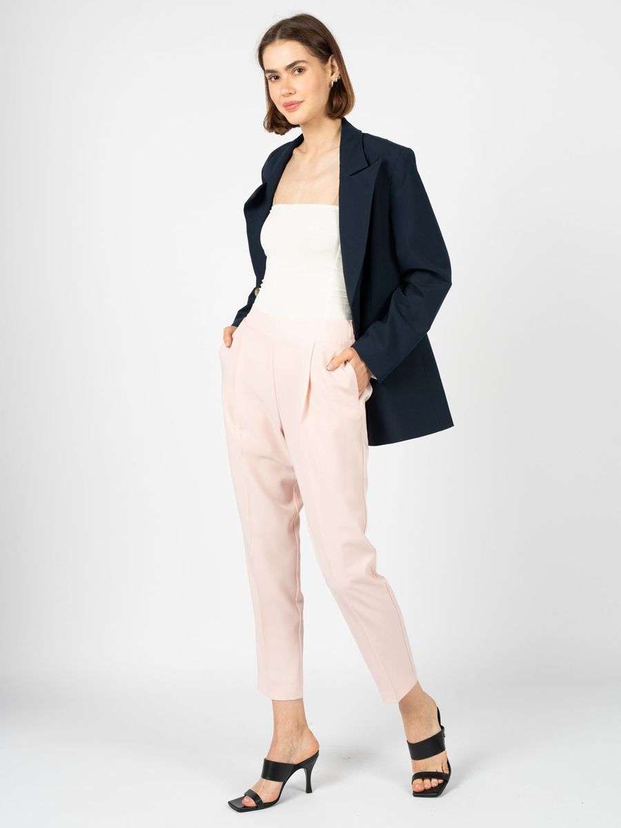 Maßgeschneiderte Tapered-Hose mit Bundfalte