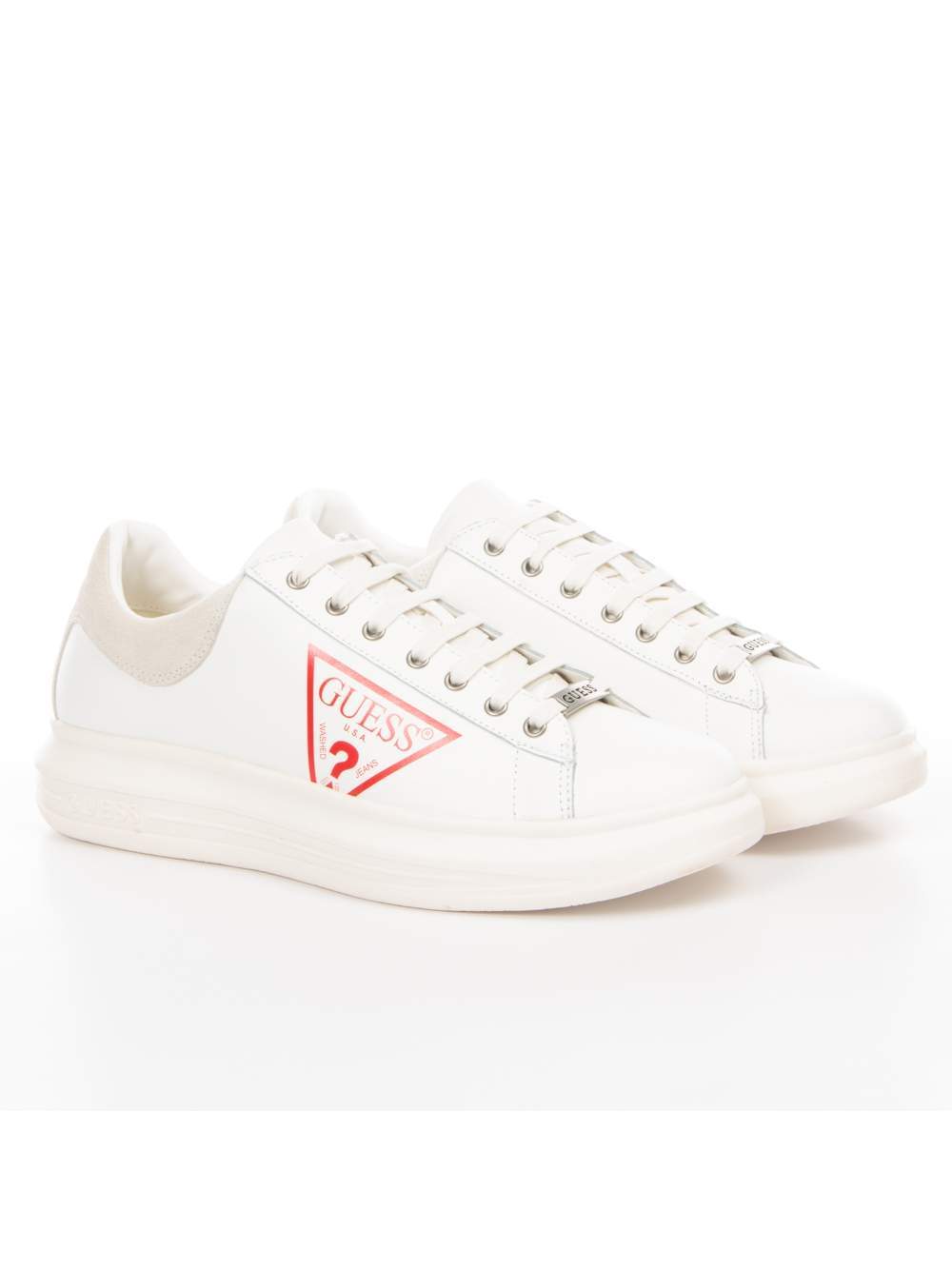 Weißer Low-Top-Sneaker aus Leder mit Logo