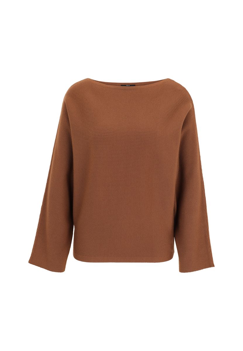 zero Strickpullover mit U-Bootausschnitt, braun, 34