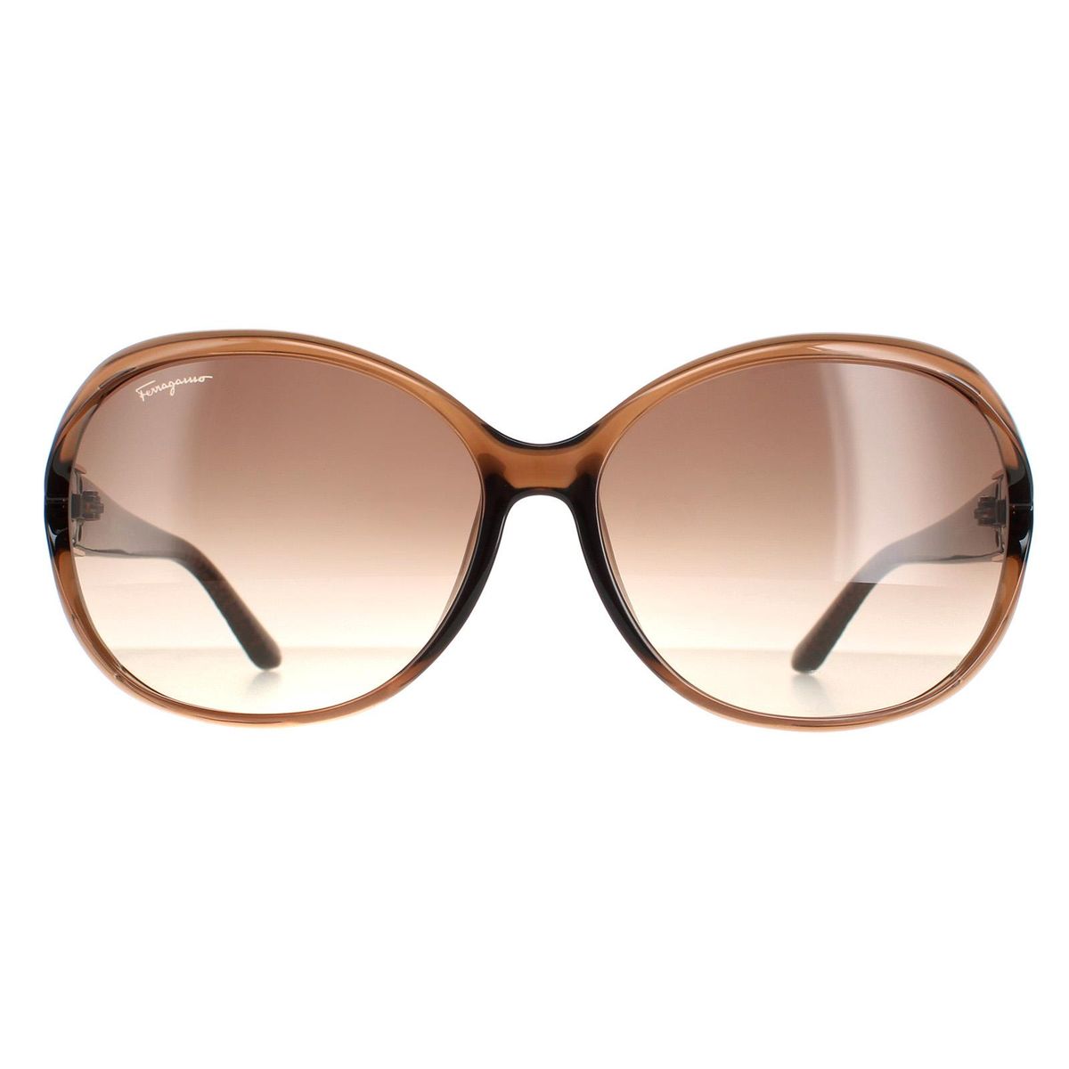 Ovale braun-gradientfarbene Damen Sonnenbrille
