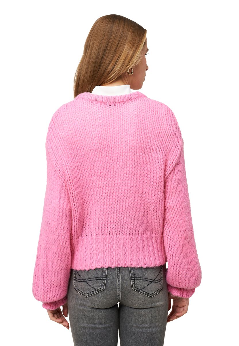 zero Pullover mit Logostickerei, pink, S