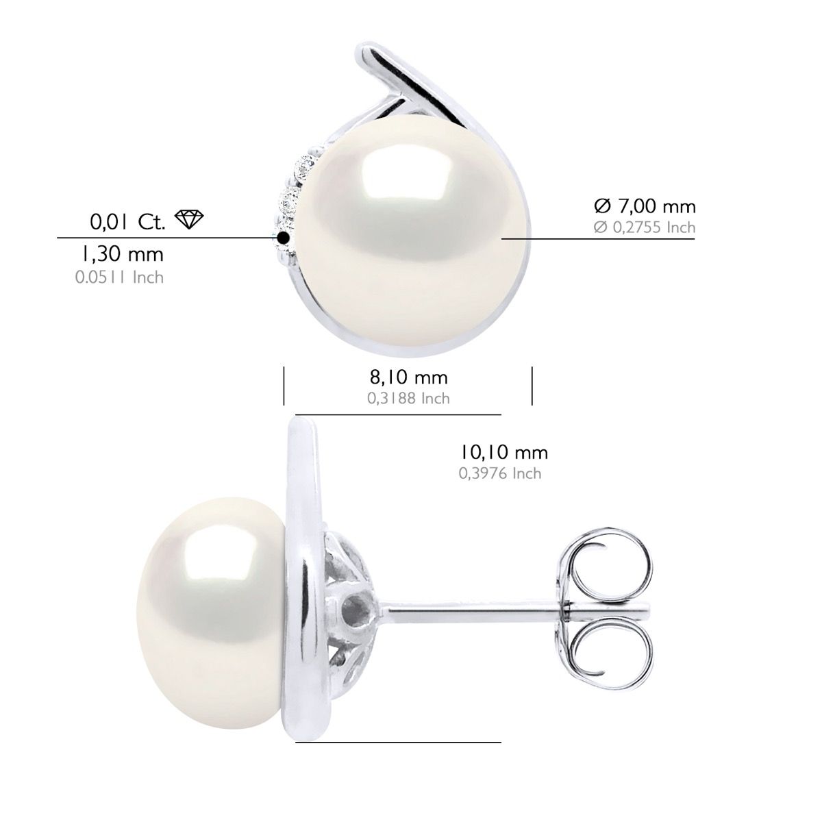 Elegante Diamant- und Perlenohrstecker