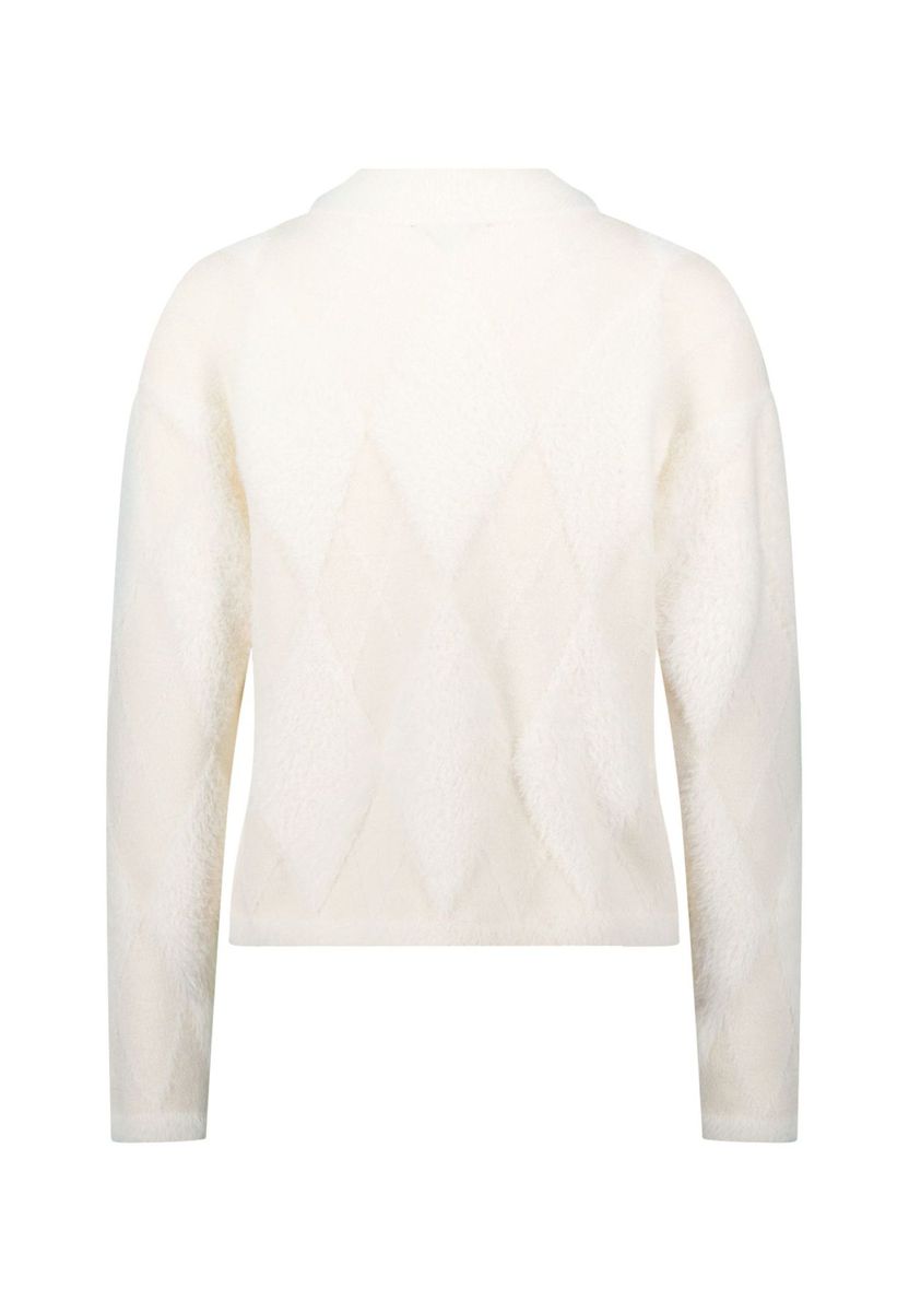 zero Pullover mit Karomuster, weiß, 34