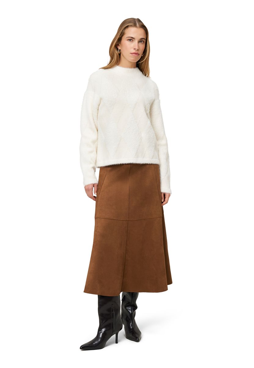 zero Pullover mit Karomuster, weiß, 34