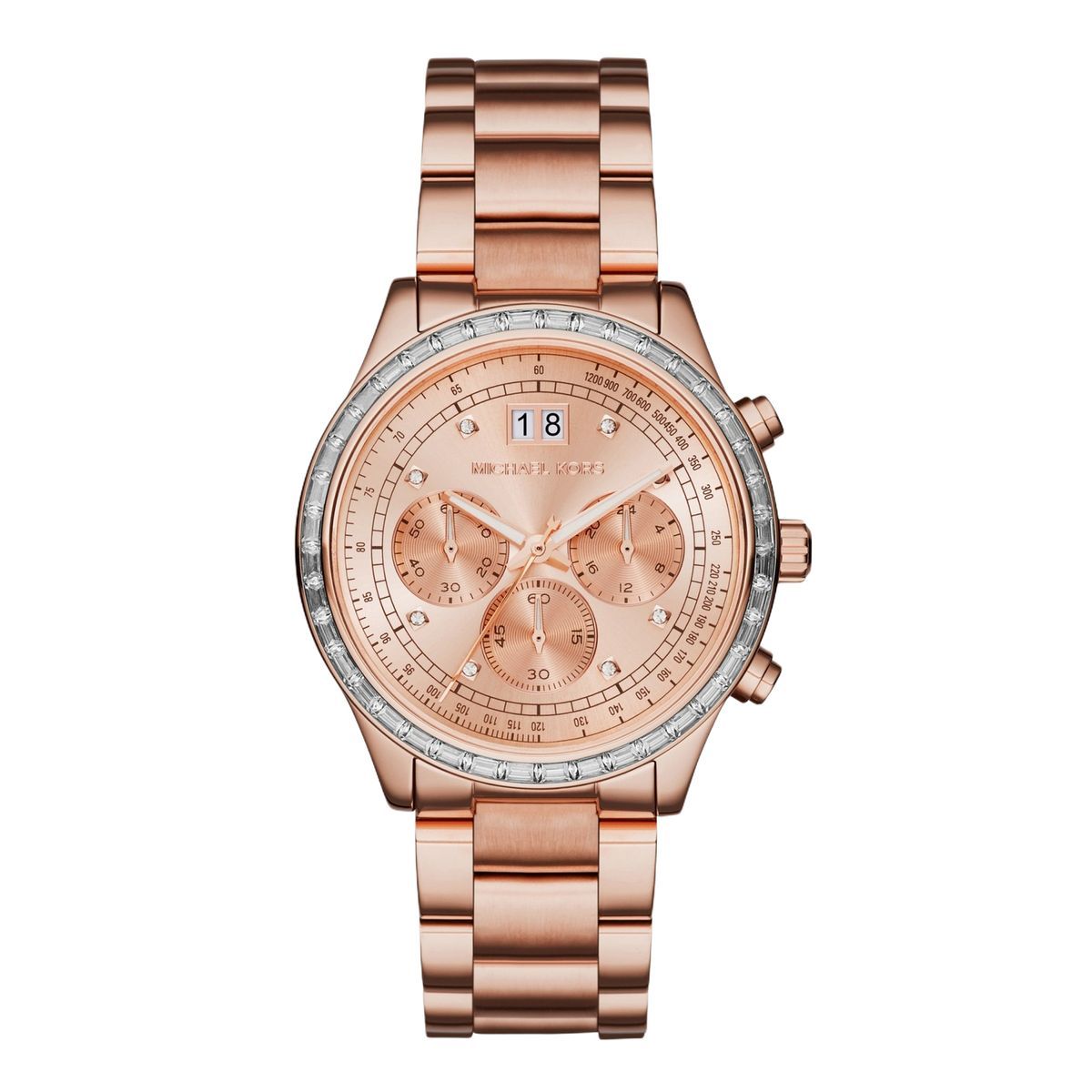 Roségoldfarbene Damen-Chronographenuhr