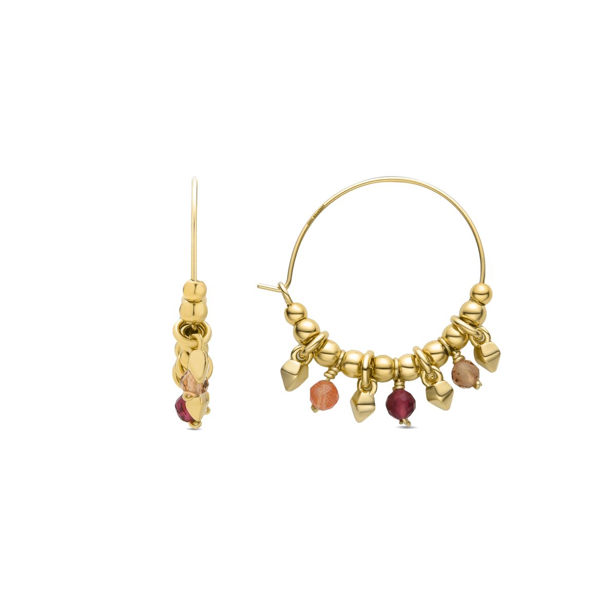 Goldplattierte Creolen mit Perlen