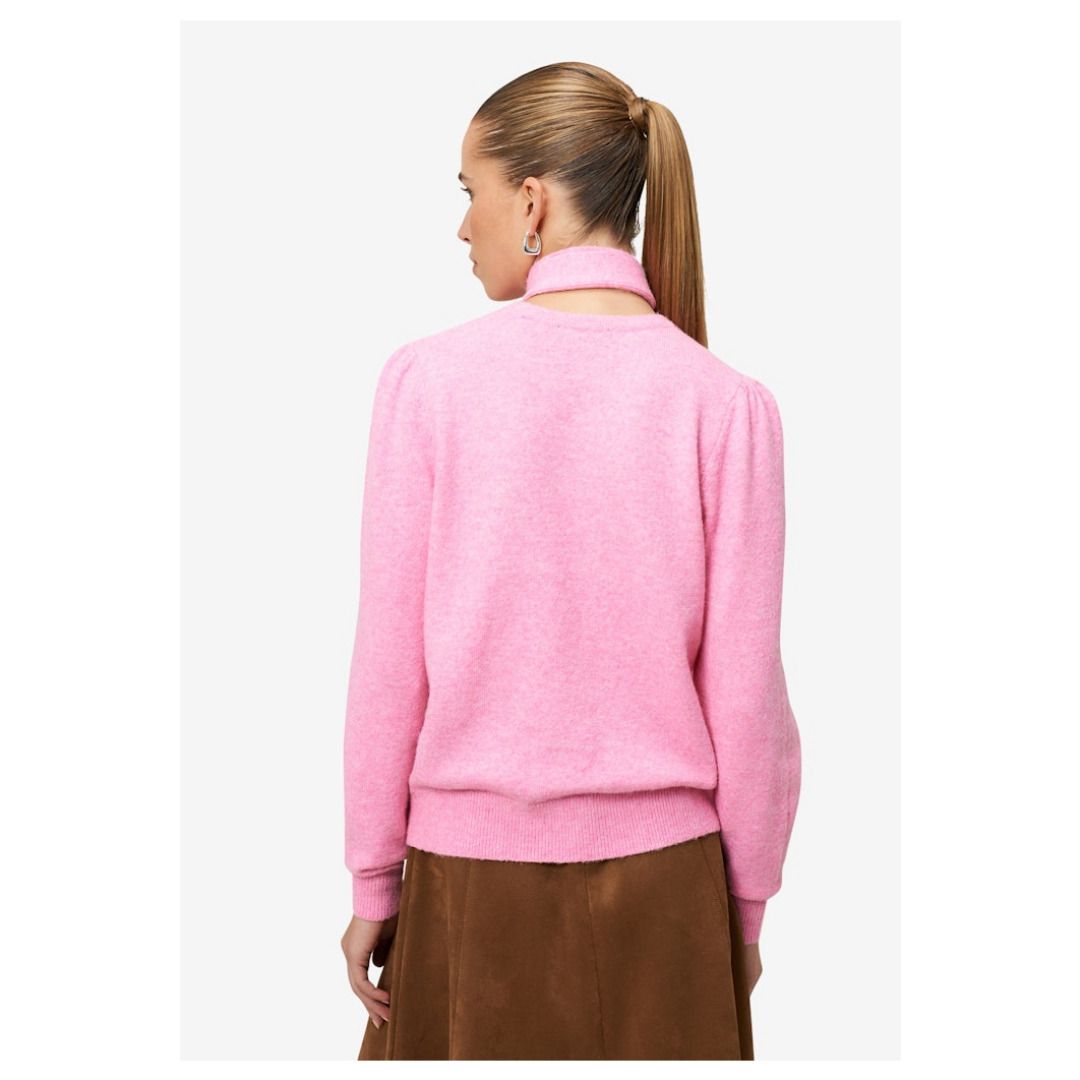zero Pullover mit Strickhalstuch, pink, 34