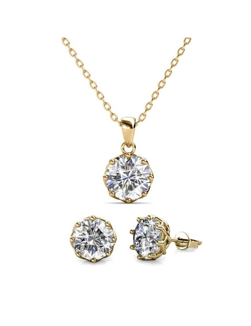 Goldschmuck-Set mit Kristall