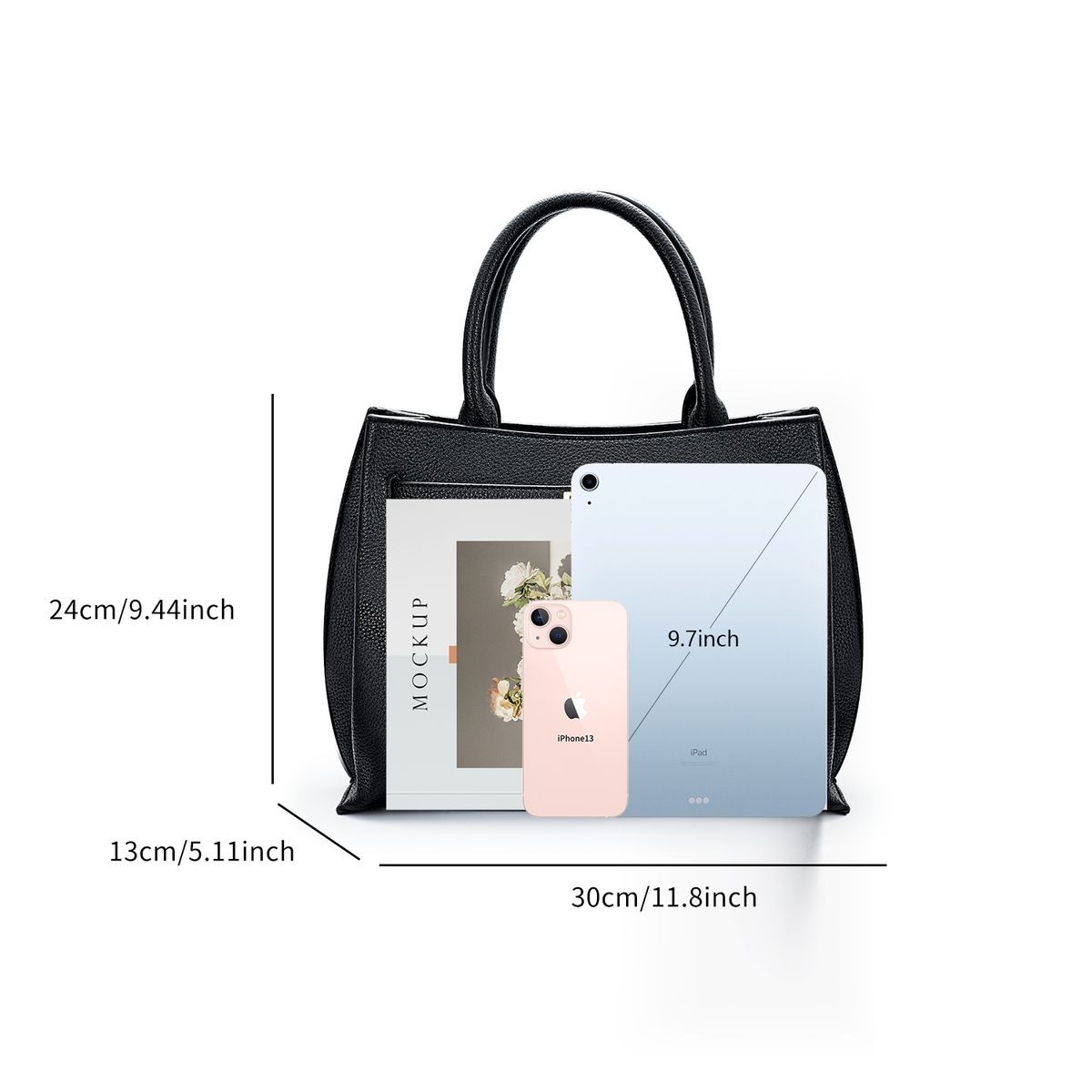 Elegante strukturierte Henkeltasche