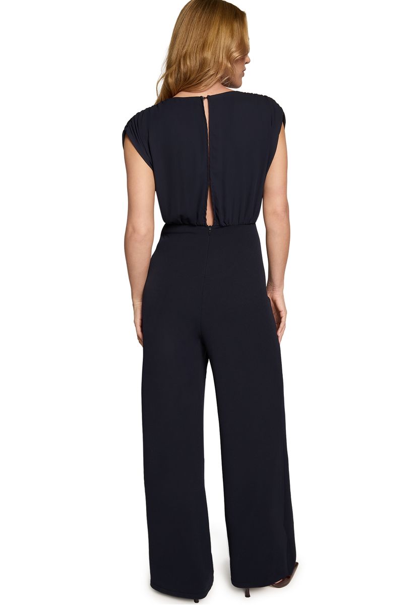 Eleganter Jumpsuit mit V-Ausschnitt und weitem Bein