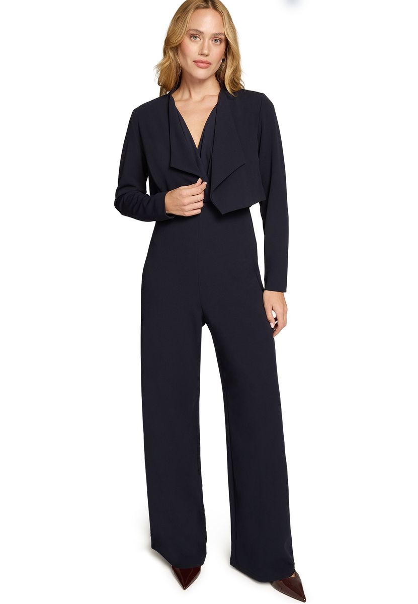 Eleganter Jumpsuit mit V-Ausschnitt und weitem Bein