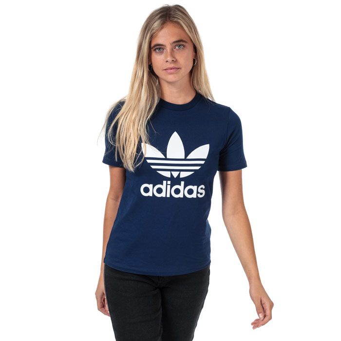 Damen Baumwoll T-Shirt mit Trefoil-Logo