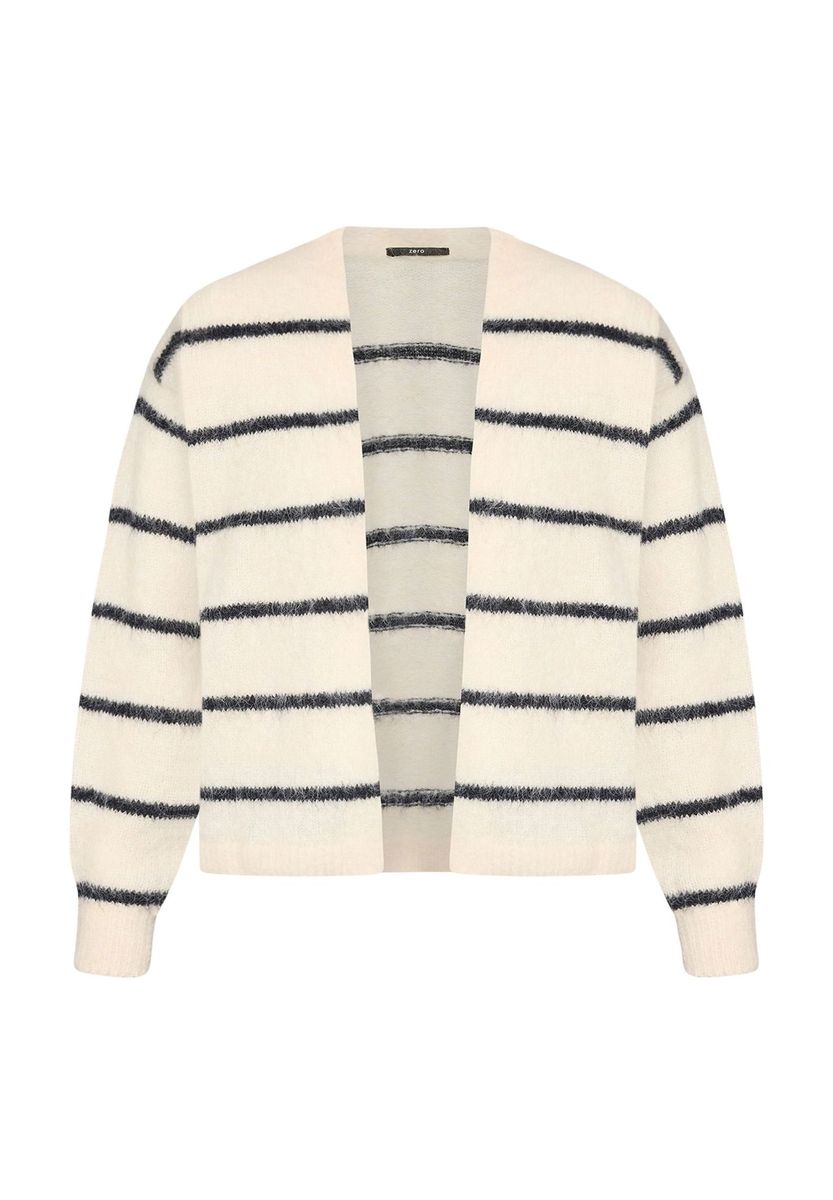 Gestreifte Strickjacke mit offener Vorderseite