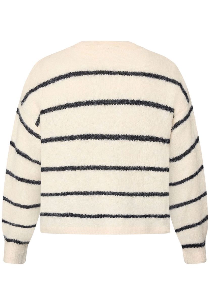 Gestreifte Strickjacke mit offener Vorderseite