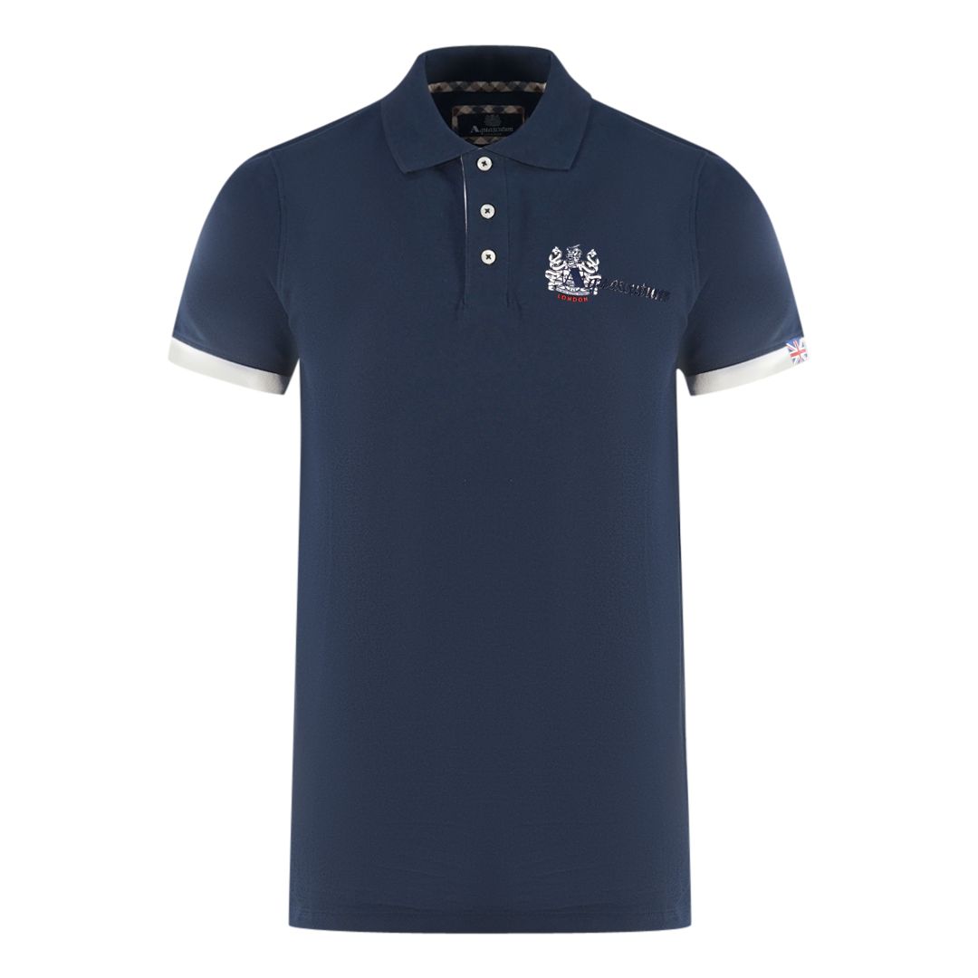 Klassisches marineblaues Kurzarm-Poloshirt