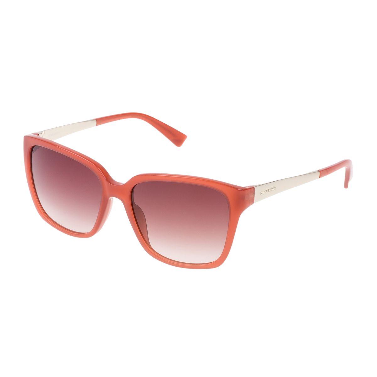 Rechteckige Sonnenbrille aus Rose-Acetat
