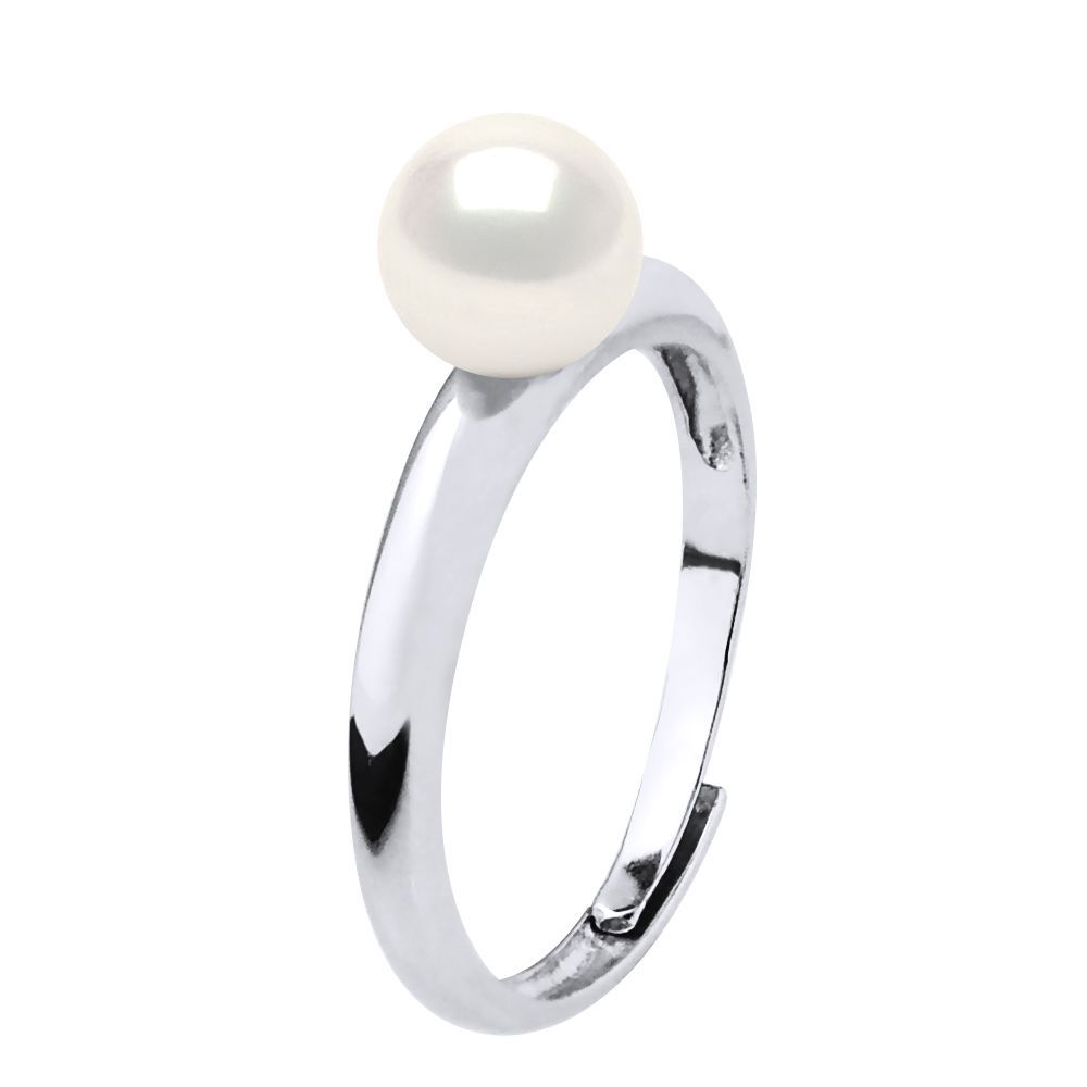 Verstellbarer Silberring mit Perle