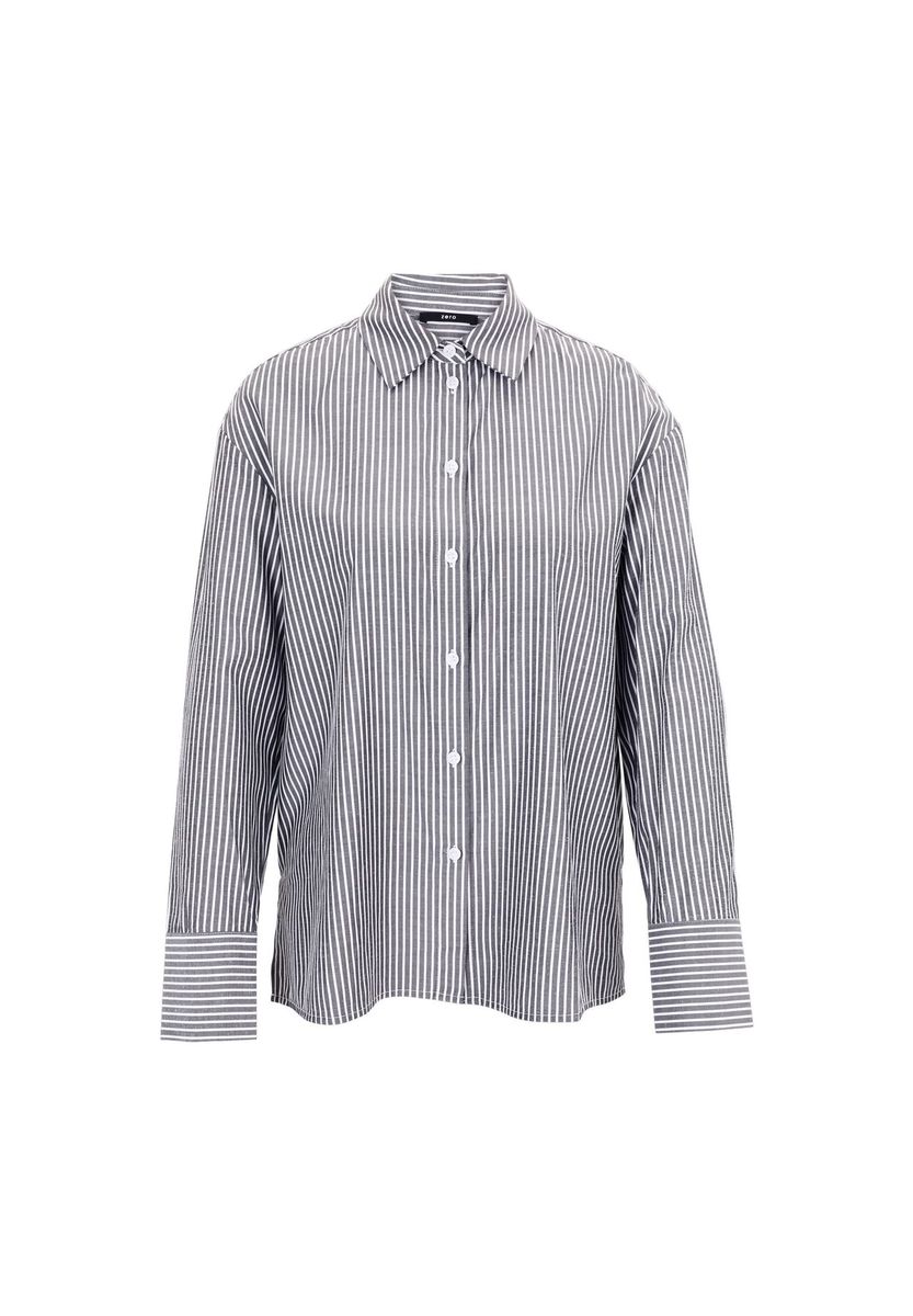 zero Hemdbluse mit Streifen, schwarz, 36