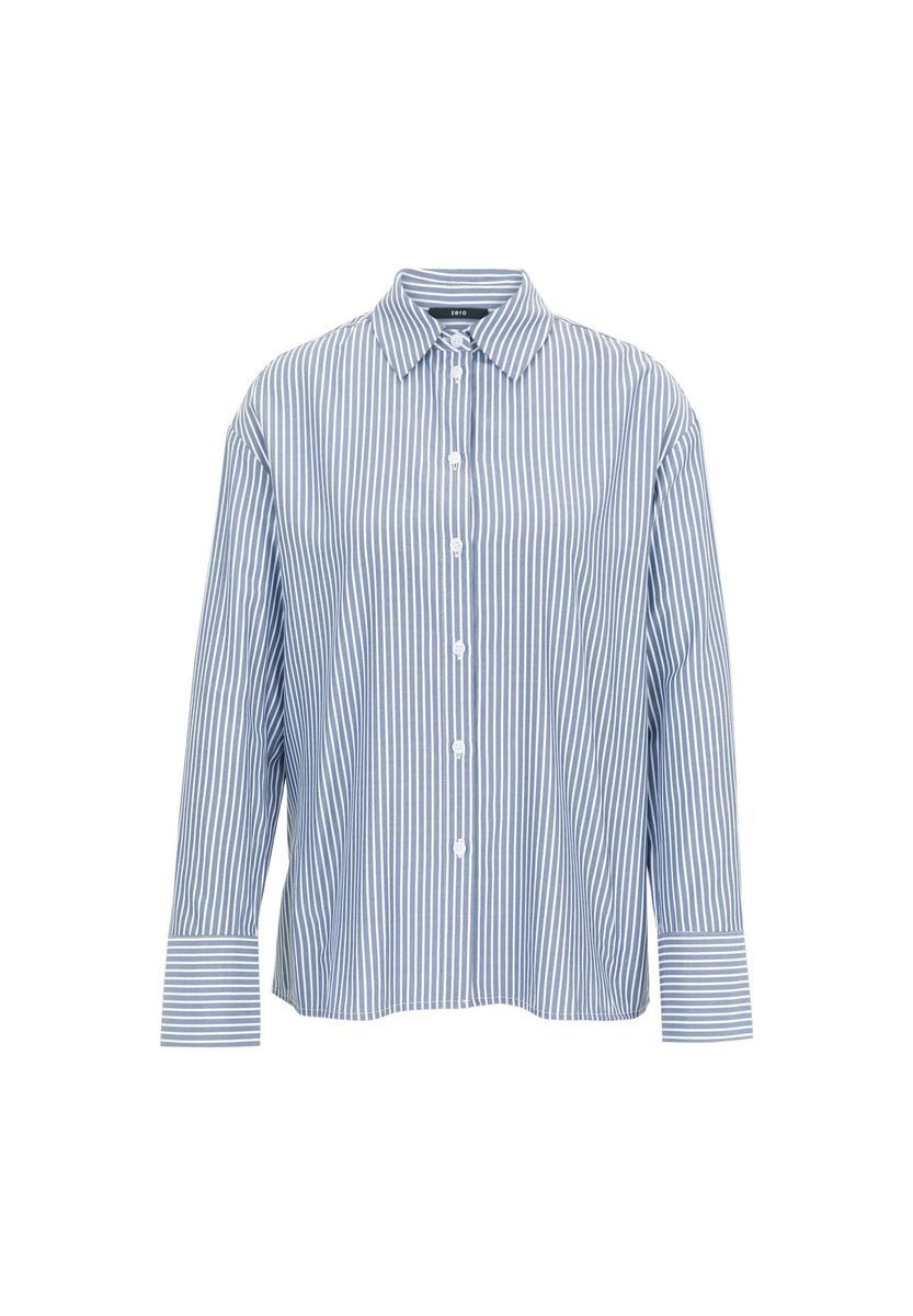 zero Hemdbluse mit Streifen, blau, 36