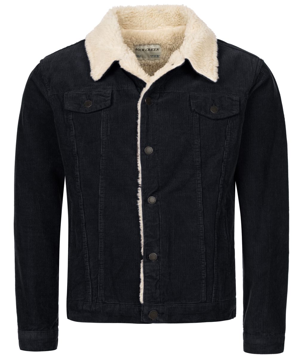 Herren Cordjacke mit Shearling-Kragen