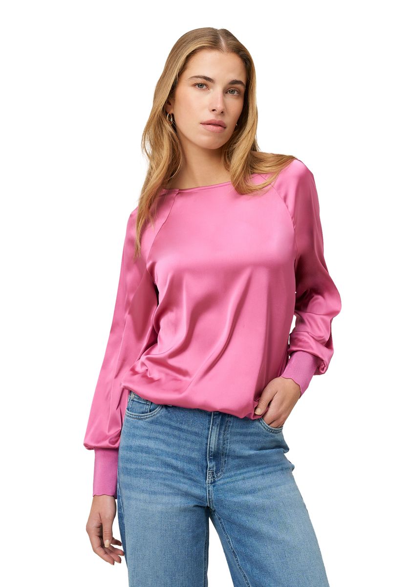 Satinbluse mit Raglanärmeln