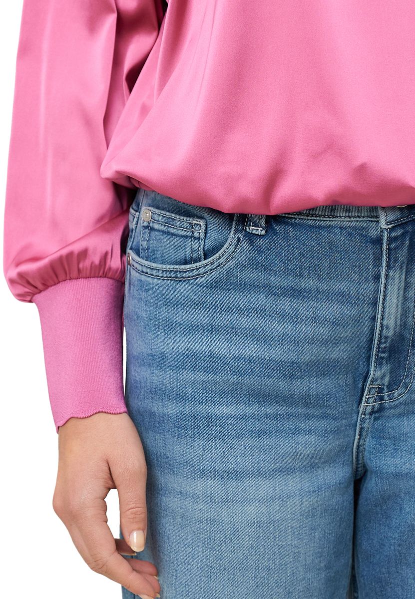Satinbluse mit Raglanärmeln