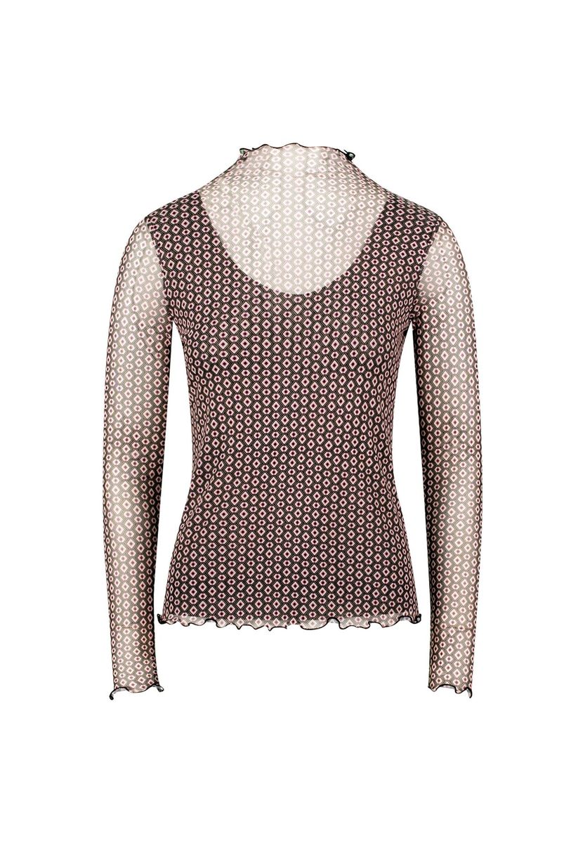 zero Mesh-Shirt mit grafischem Print, braun, 34